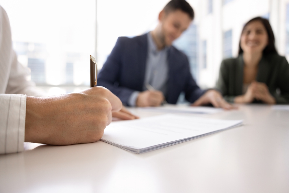 Closing table for real estate property in conroe, texas